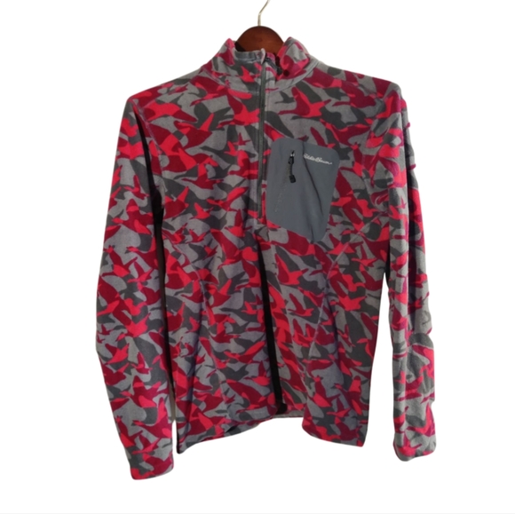 Eddie Bauer Men's Bird Camouflage Pullover 1/4 zip